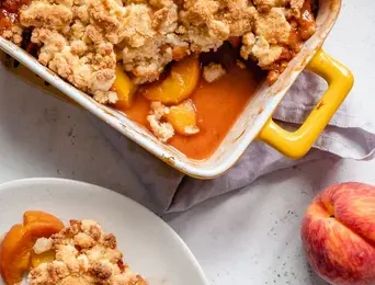 Pioneer Woman Peach Cobbler With Canned Peaches recipe - featured
